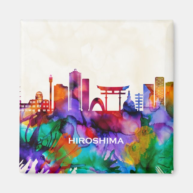 Hiroshima Skyline Magnet (Framsidan)