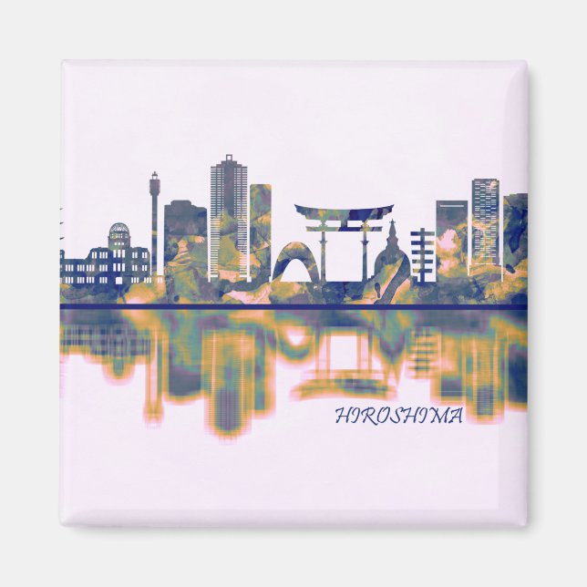 Hiroshima Skyline Magnet (Framsidan)