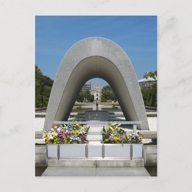 Hiroshimas minnesmärke Cenotaph Vykort (Framsida)