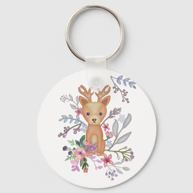 Hirsch im Busch Nyckelring (Framsida)