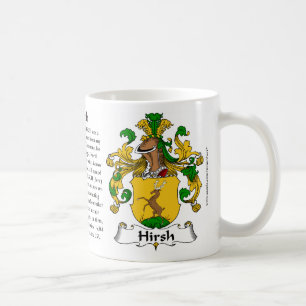 Hirsch, ursprung, det menande och vapenskölden kaffemugg