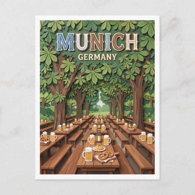 Hirschgarten München Tyskland Vykort (Framsida)