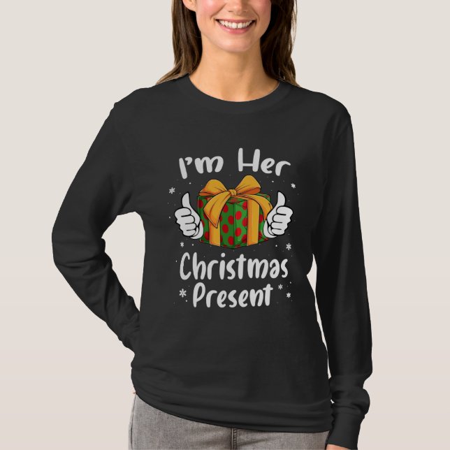 His and Hers  Matching Couples Christmas Xmas T Shirt (Framsida)