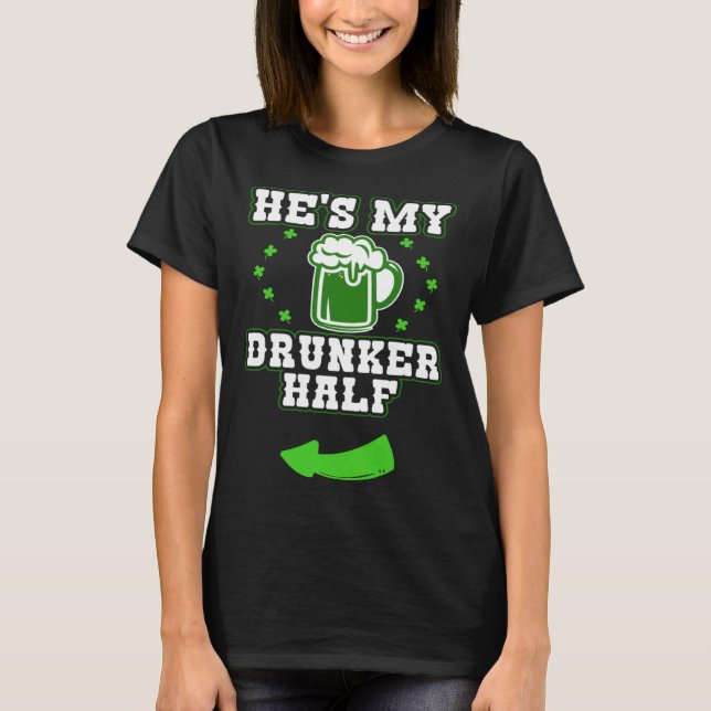 His and Hers Matching Irish Drinking Outfit St Pat T Shirt (Framsida)