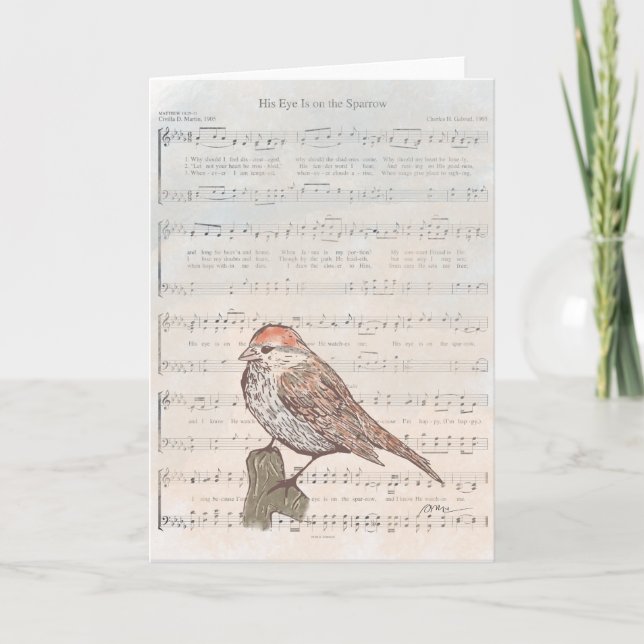 His Eye Is on the Sparrow Card Kort (Framsida)