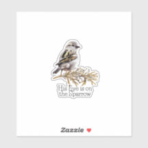 His Eye is on The Sparrow Christian Vinyl Bird