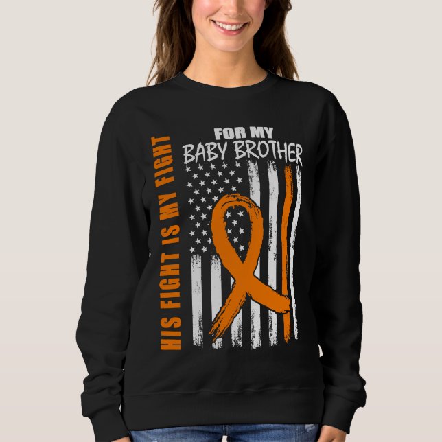 His Fight Is My Fight Baby Brother Leukemia Awaren T Shirt (Framsida)
