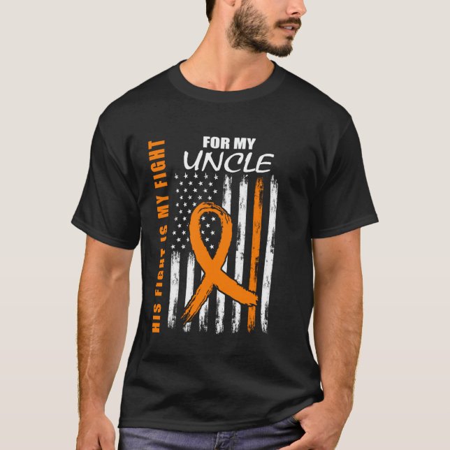 His Fight Is My Fight Uncle Multiple Sclerosis Fla T Shirt (Framsida)