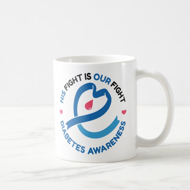 His Fight Is Our Fight – Diabetes Awareness Kaffemugg (Höger)