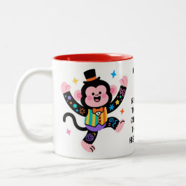(His) Funny Personalized Circus Monkeys Två-Tonad Mugg