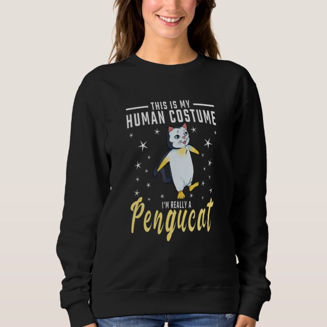 His Is My Human Costume I M Really A Pengucat Peng T Shirt (Framsida)
