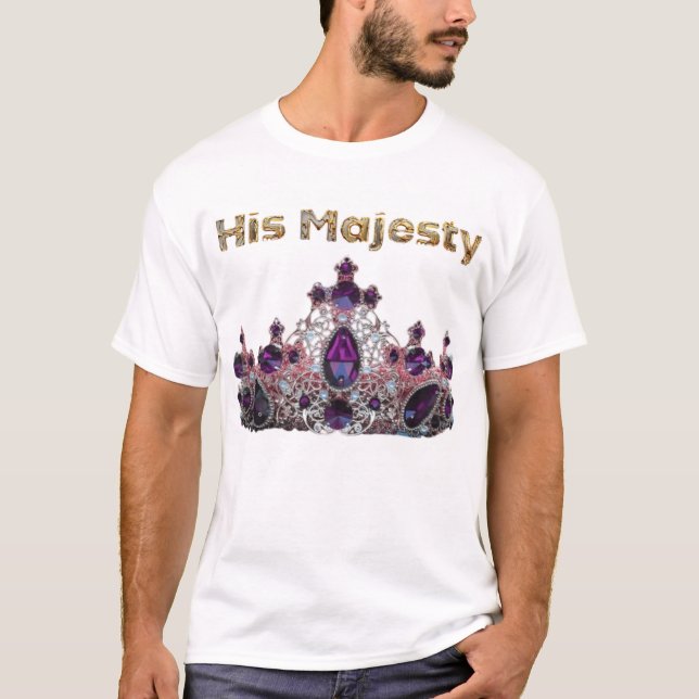 His Majesty – Royal Purple Crown Design T Shirt (Framsida)