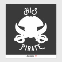 HIS Pirat Vita Korsben Kalle & Svärd Klistermärke