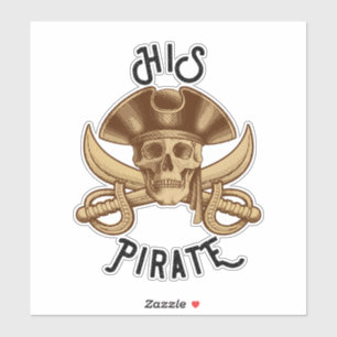HIS Pirate Vintage Kranium & Svärd med Korslagda B Klistermärken