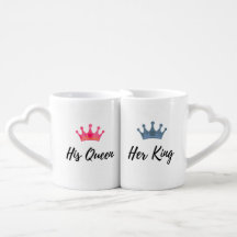 His Qween. Her King Couple  Mug Set