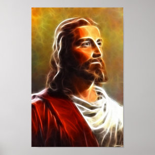 Hisnande Jesus porträtt Poster