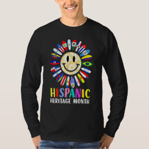Hispanic Countries Flaggor Solros Hispanic Arv T Shirt