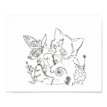 Hispanic folk art kitten färg sida