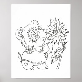 Hispanic folkart baby björn färg sida poster