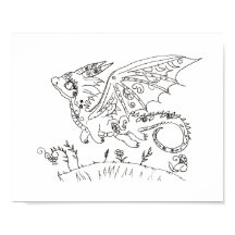 Hispanic folkart baby draon färg sida