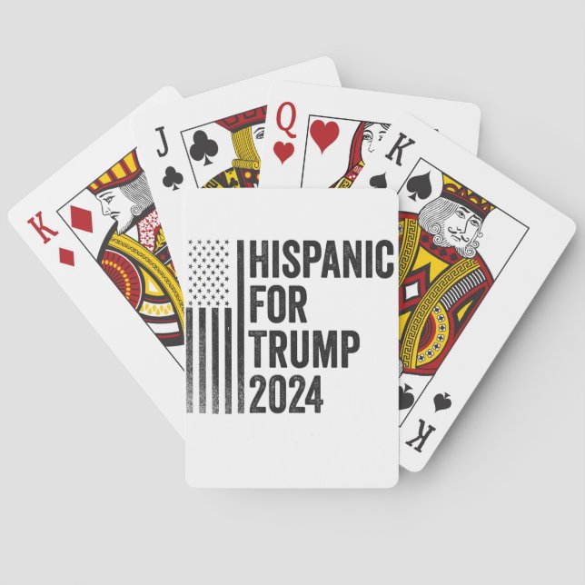 Hispanic for Trump 2024 American Patriotic Flagga Casinokort (Baksidan)