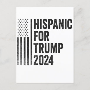 Hispanic för Trump 2024 Amerikansk Patriotisk Flag Vykort