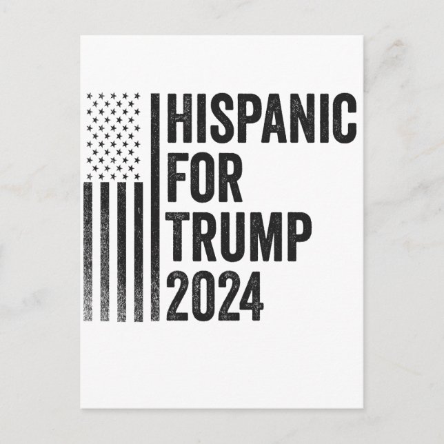 Hispanic För Trump 2024 Amerikansk Patriotisk Flag Vykort (Framsida)