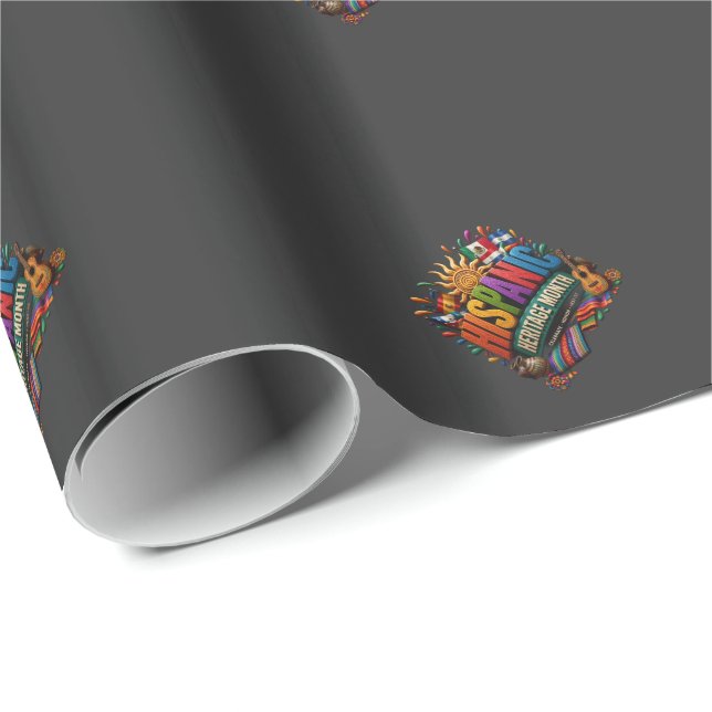 Hispanic Heritage Month 3D Färgglad Kulturell Stol Presentpapper (Rullad Hörn)