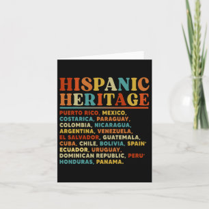 Hispanic Heritage Month Alla latinska länder Latin Kort