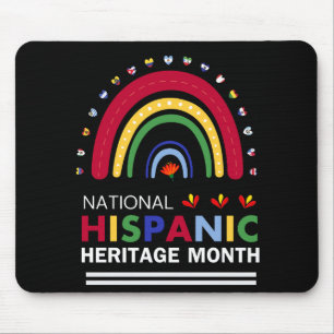 Hispanic Heritage Month Boho Rainbow och Flaggor Musmatta