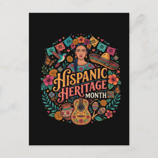 Hispanic Heritage Month Färgglad Latin Folk Art Ce Vykort