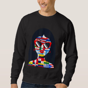Hispanic Heritage Month Flaggor Hispanic Women Gir Lång Ärmad Tröja