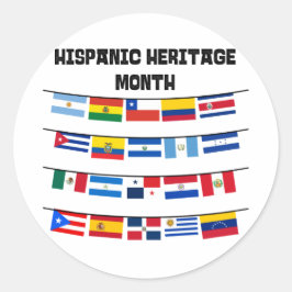 Hispanic Heritage Month Flaggor Runt Klistermärke