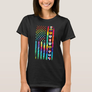 Hispanic Heritage Month Flaggor Tie Dye Stolt Lati T Shirt