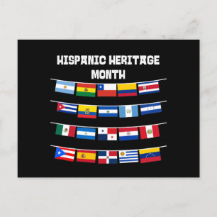 Hispanic Heritage Month Flaggor Vykort