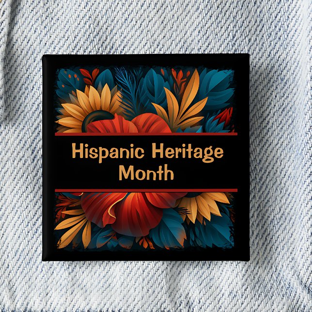 Hispanic Heritage Month Fyrkantig Pinback Knapp (Skapare uppladdad)