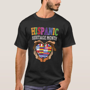 Hispanic Heritage Month Händer Heart Flaggor Manar T Shirt