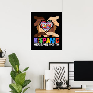 Hispanic Heritage Month händer hjärta Poster