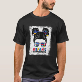 Hispanic Heritage Month Kids Messy Bun 2024 T Shirt