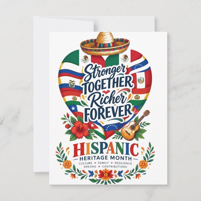 Hispanic Heritage Month Kustfirande Inbjudningar (Framsida)