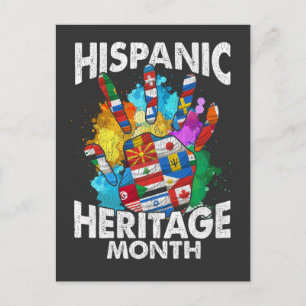 Hispanic Heritage Month Land Flaggor Vykort