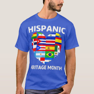 Hispanic Heritage Month Latino Land Flagga Hear T Shirt
