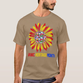 Hispanic Heritage Month Latino Land Flaggor Sol T Shirt
