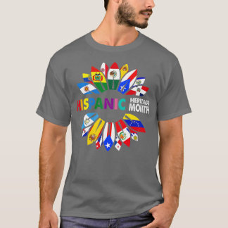 Hispanic Heritage Month Latino Land Flaggor Sol T Shirt