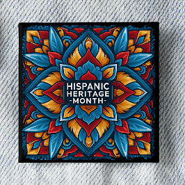 Hispanic Heritage Month Talavera-kakelknapp Knapp