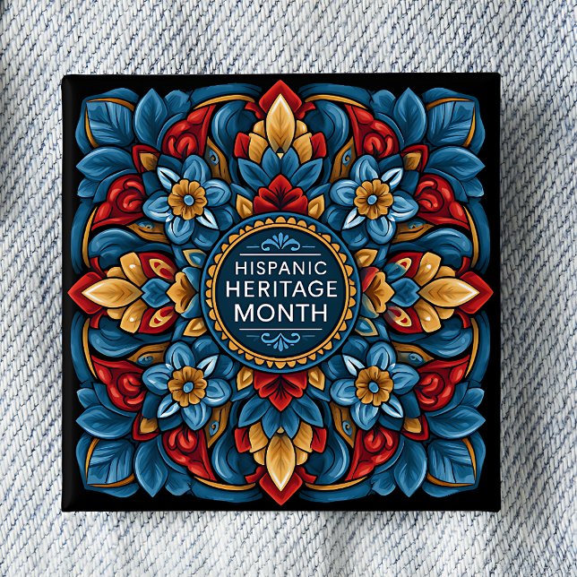 Hispanic Heritage Month Talavera-kakelstift Knapp (Skapare uppladdad)