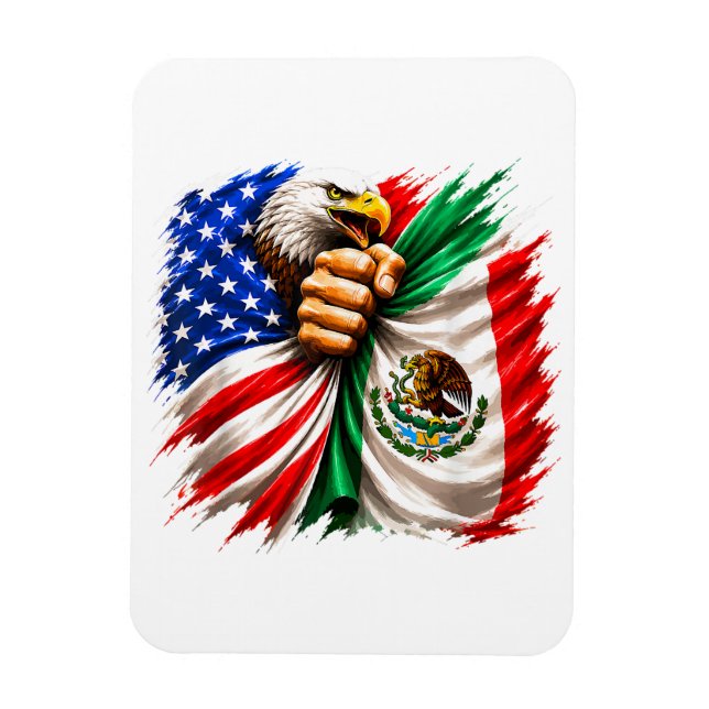 Hispanic Heritage Month USA Mexikos flagga Magnet (Vertikal)