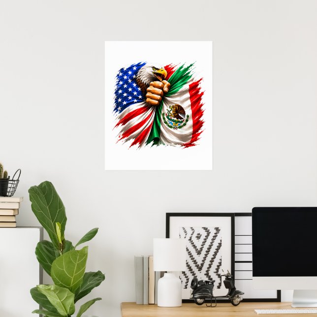 Hispanic Heritage Month USA Mexikos flagga Poster (Hemmakontoret)