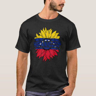 Hispanic Heritage Month Venezuela Flag Sunflower P T Shirt