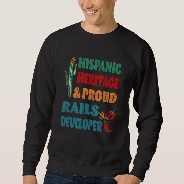 Hispanic Heritage & Stolt Rails-utvecklare Lång Ärmad Tröja (Framsida)